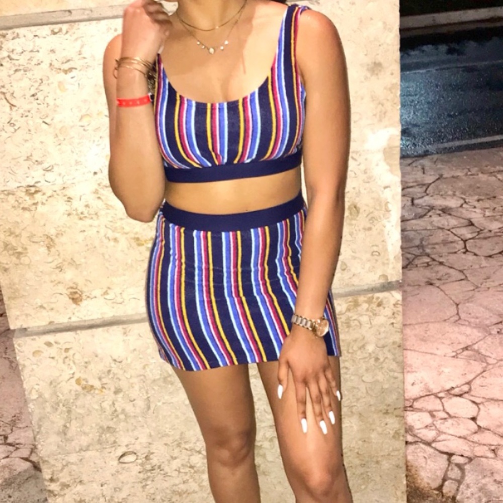Striped top and skirt (only worn once)
